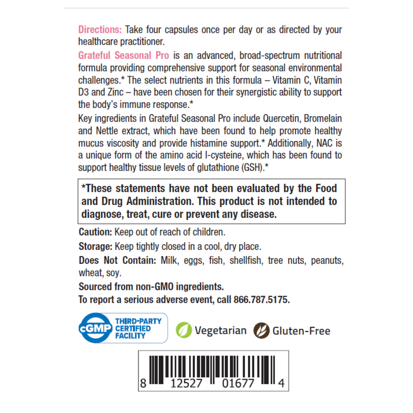 HH GRATEFUL Seasonal Pro - 120 veg caps